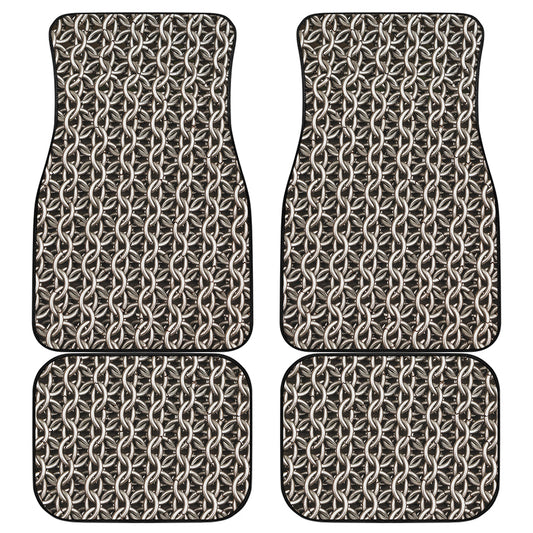 Chainmail Ring Print Front and Back Car Floor Mats