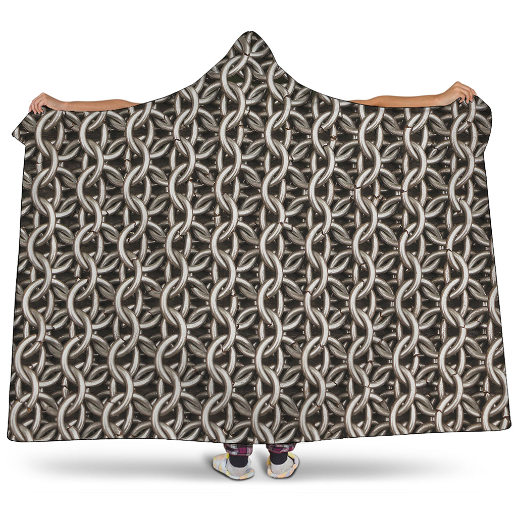 Chainmail Ring Print Hooded Blanket