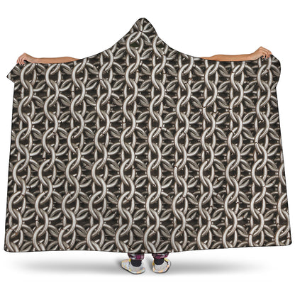 Chainmail Ring Print Hooded Blanket