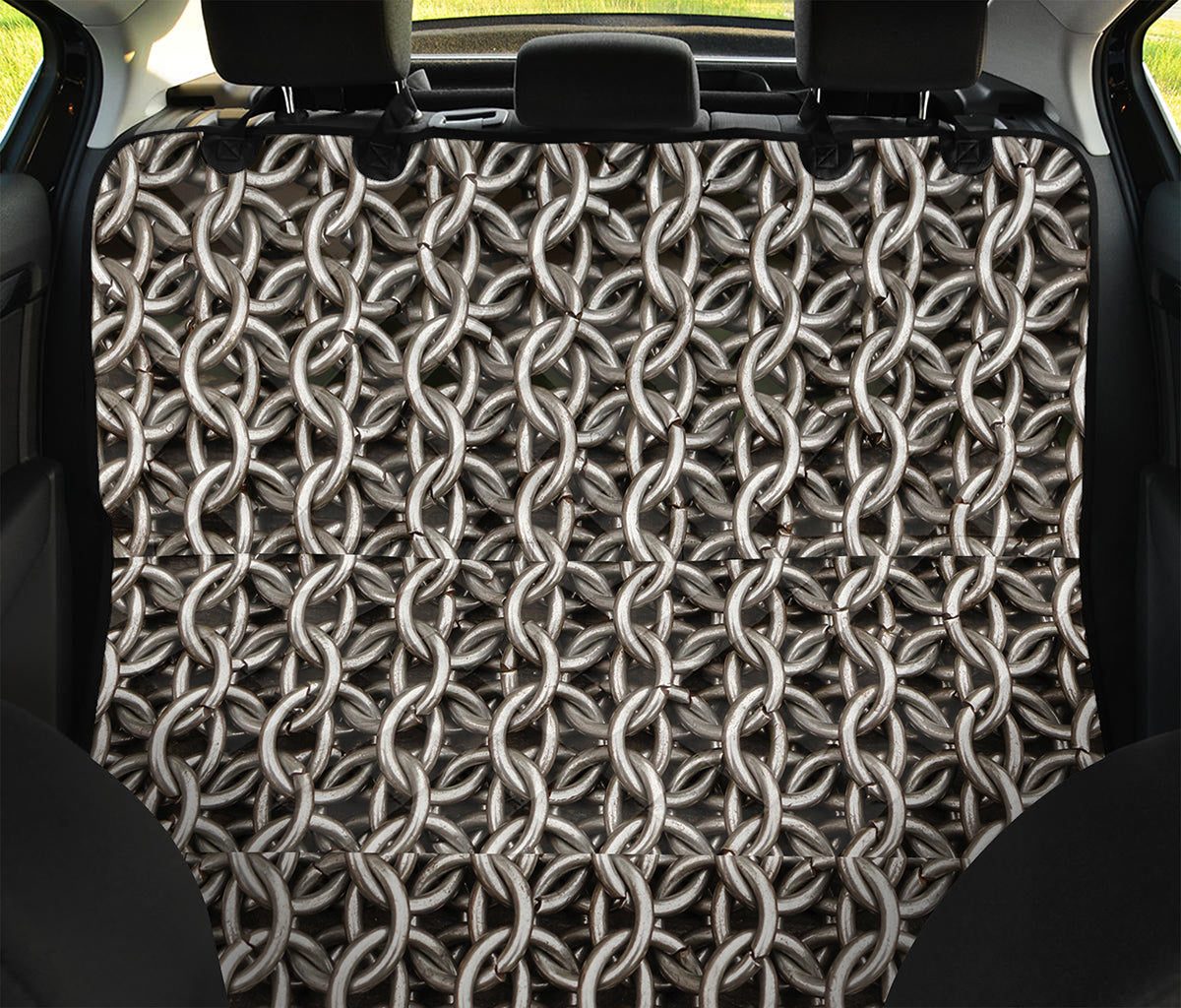 Chainmail Ring Print Pet Car Back Seat Cover