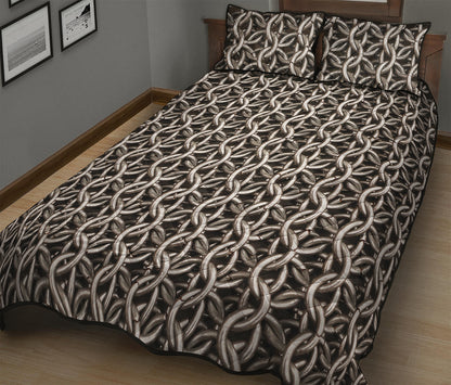 Chainmail Ring Print Quilt Bed Set
