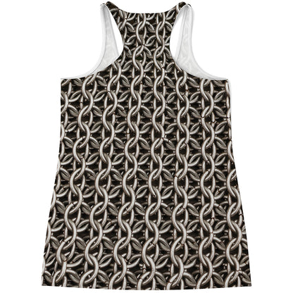 Chainmail Ring Print Women's Racerback Tank Top