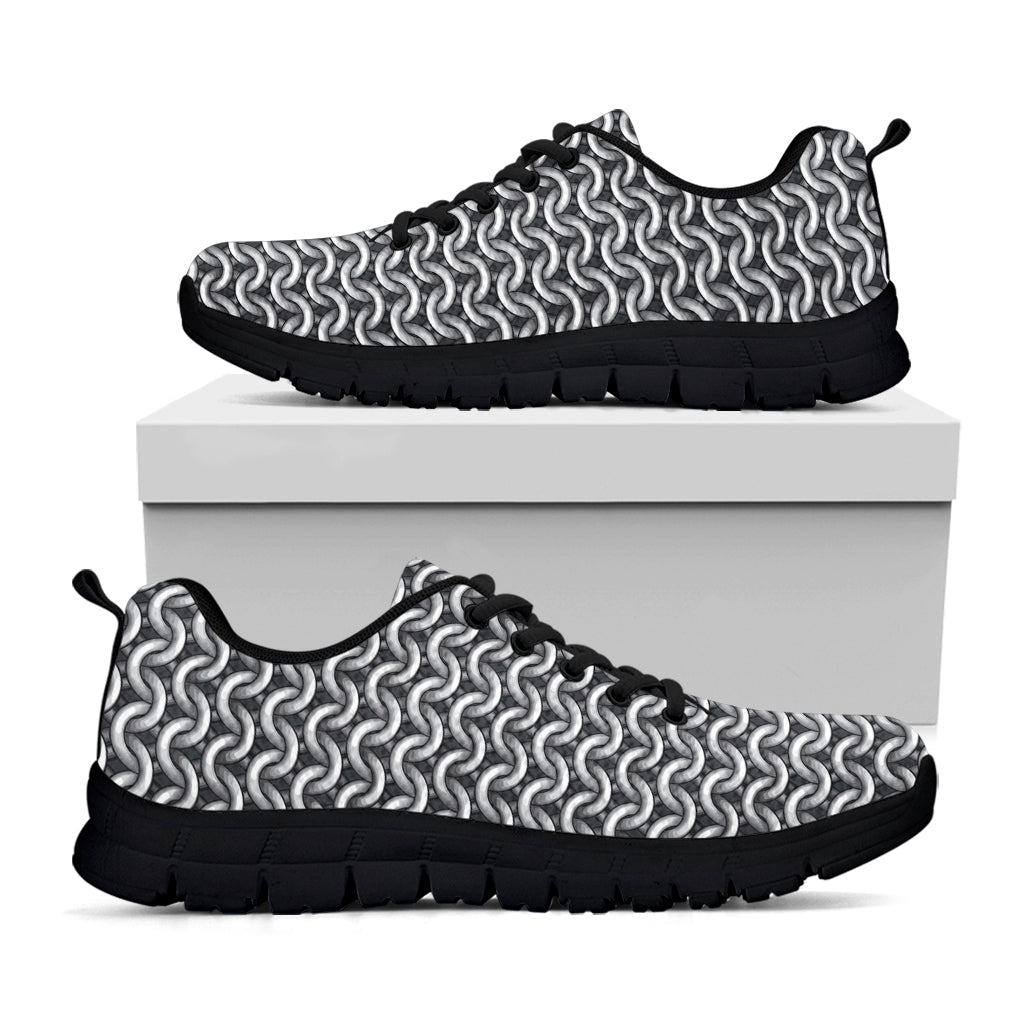 Chainmail Texture Print Black Sneakers