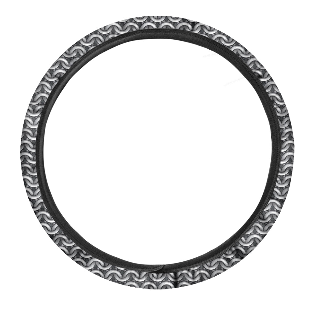 Chainmail Texture Print Car Steering Wheel Cover