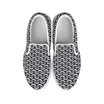 Chainmail Texture Print White Slip On Shoes