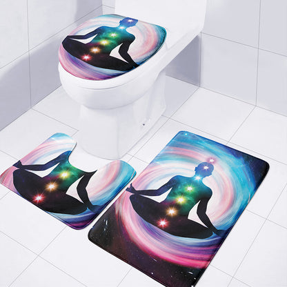 Chakras Of The Universe Print 3 Piece Bath Mat Set