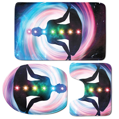 Chakras Of The Universe Print 3 Piece Bath Mat Set