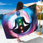Chakras Of The Universe Print Beach Sarong Wrap