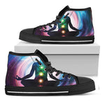 Chakras Of The Universe Print Black High Top Shoes