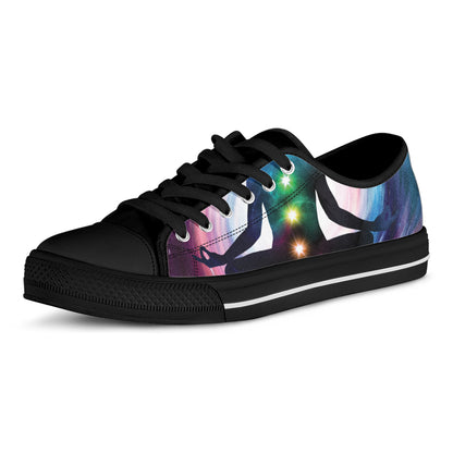 Chakras Of The Universe Print Black Low Top Shoes 