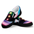 Chakras Of The Universe Print Black Slip On Sneakers