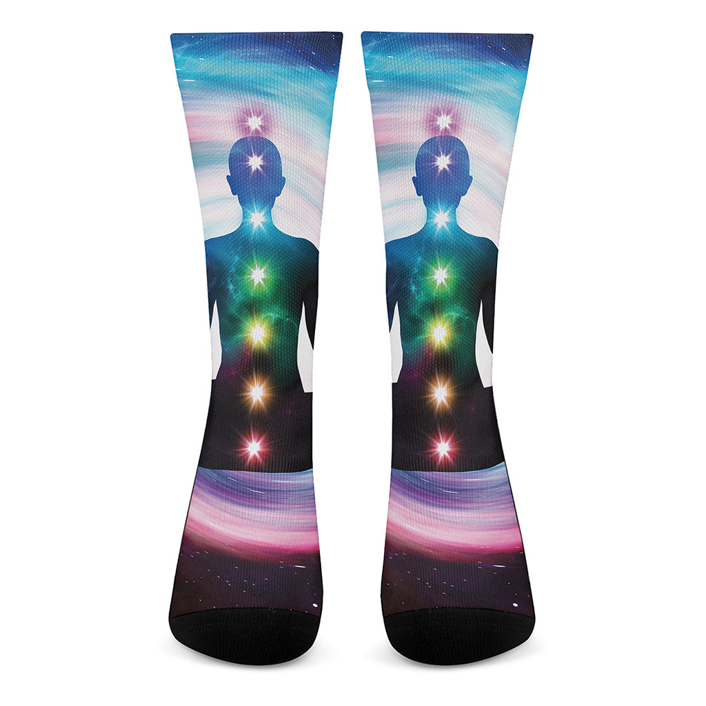 Chakras Of The Universe Print Crew Socks