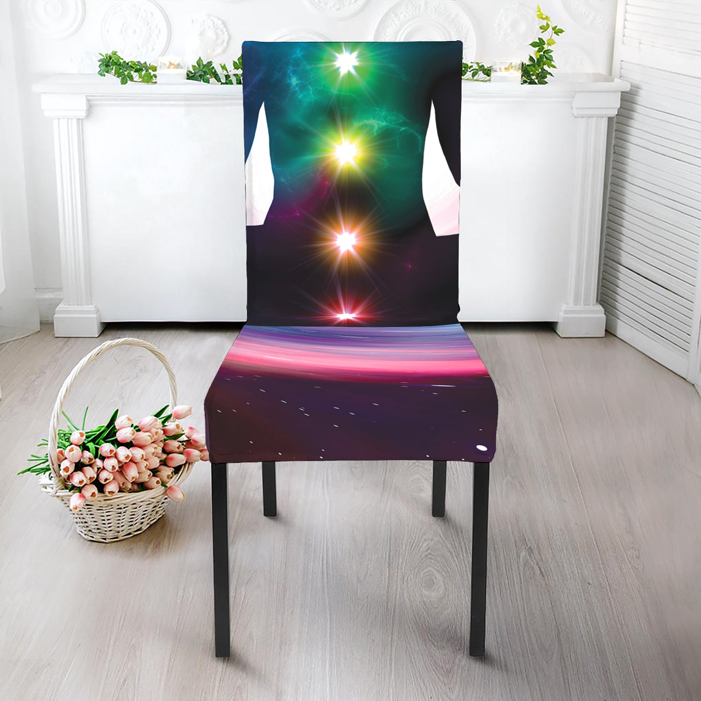 Chakras Of The Universe Print Dining Chair Slipcover