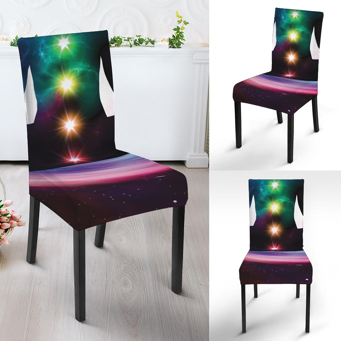 Chakras Of The Universe Print Dining Chair Slipcover