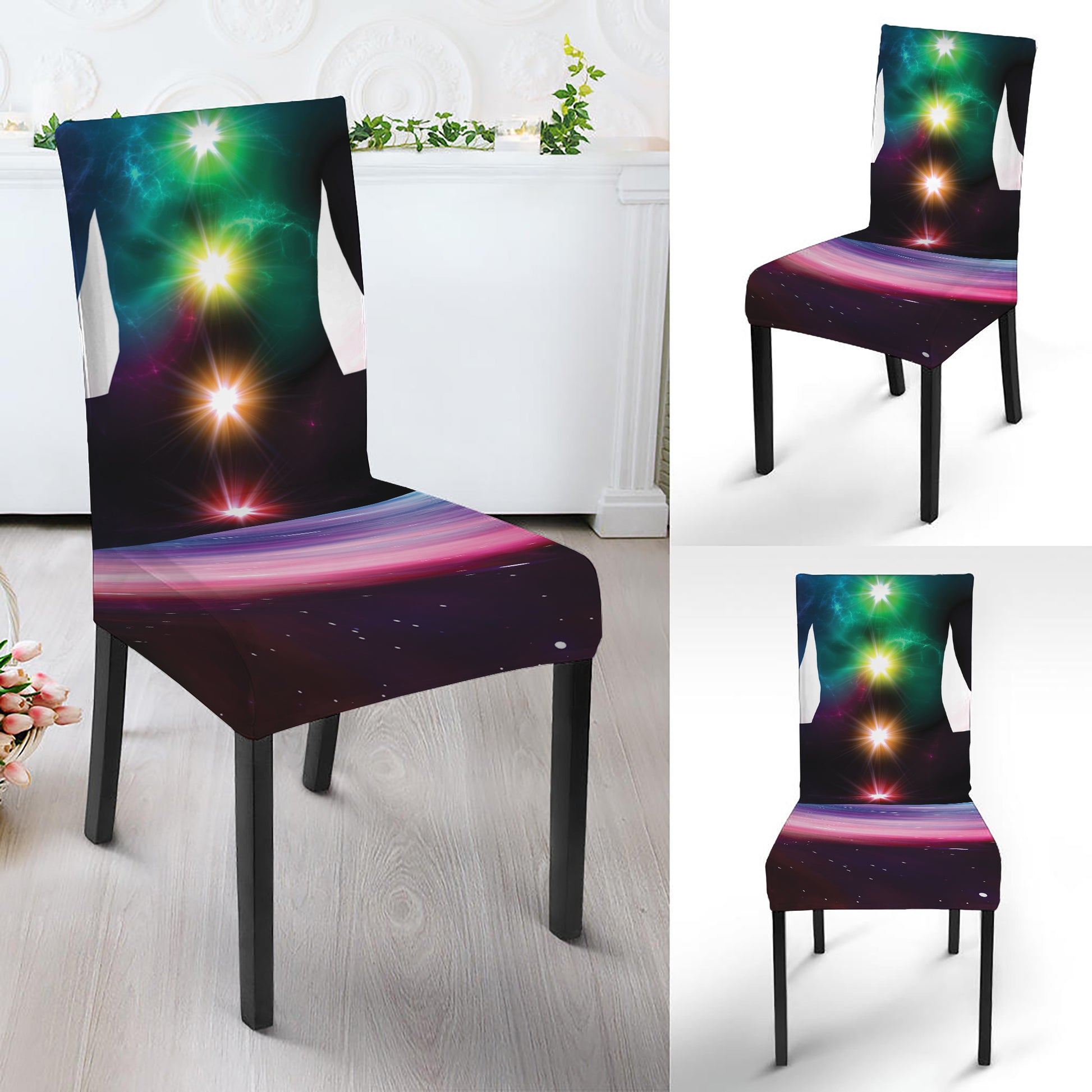Chakras Of The Universe Print Dining Chair Slipcover