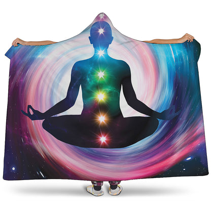 Chakras Of The Universe Print Hooded Blanket