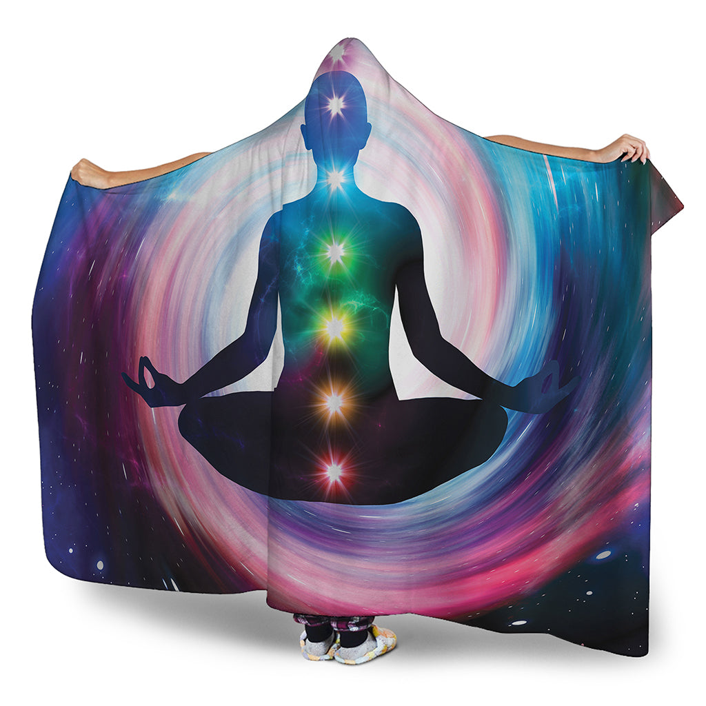 Chakras Of The Universe Print Hooded Blanket