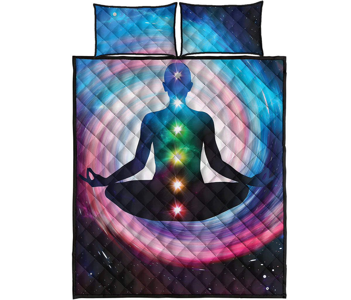 Chakras Of The Universe Print Quilt Bed Set