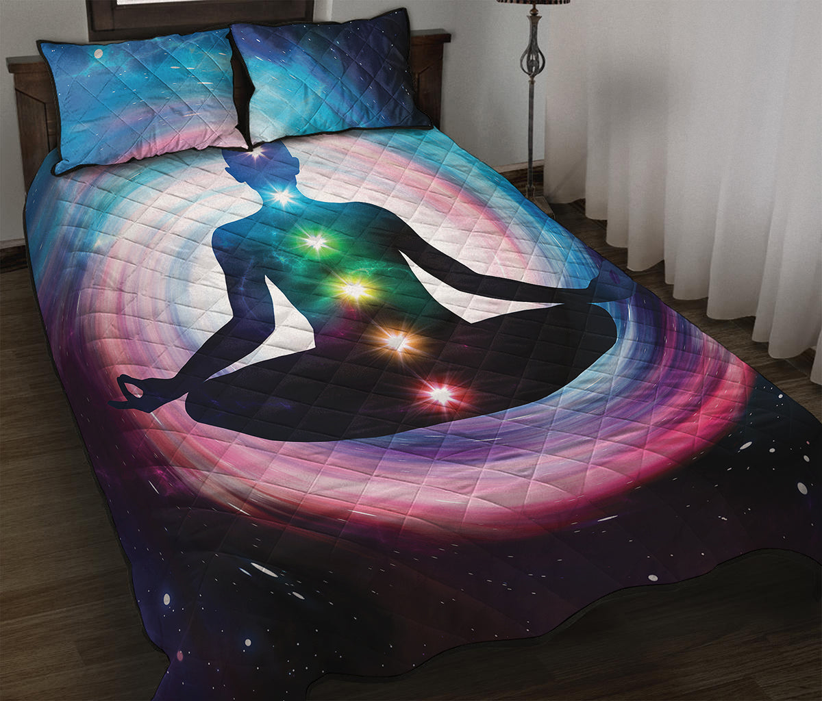Chakras Of The Universe Print Quilt Bed Set