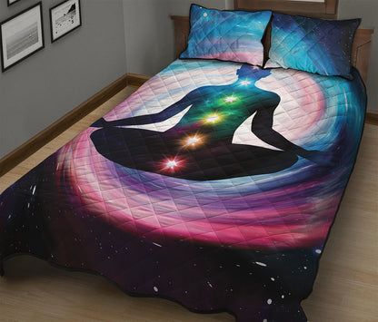 Chakras Of The Universe Print Quilt Bed Set