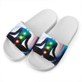 Chakras Of The Universe Print White Slide Sandals