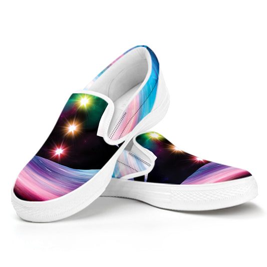 Chakras Of The Universe Print White Slip On Shoes