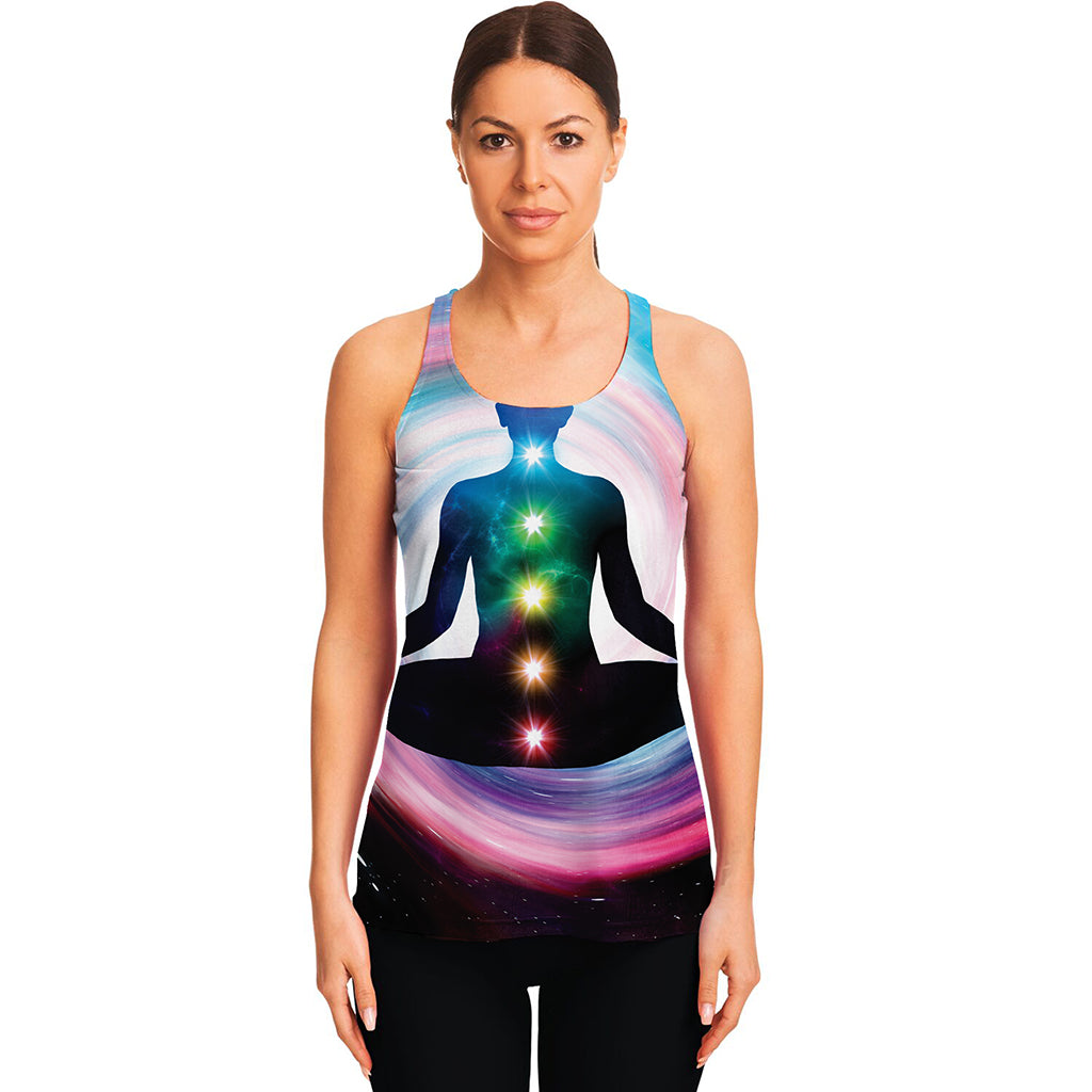 Chakras Of The Universe Print Women's Racerback Tank Top