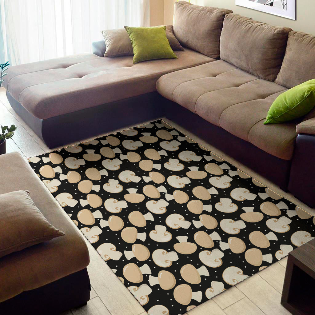 Champignon Mushroom Pattern Print Area Rug