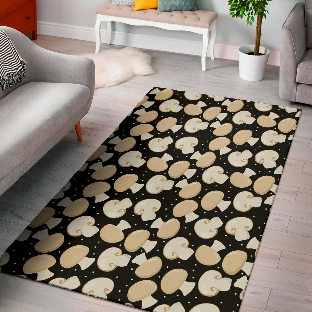 Champignon Mushroom Pattern Print Area Rug