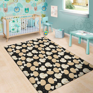 Champignon Mushroom Pattern Print Area Rug