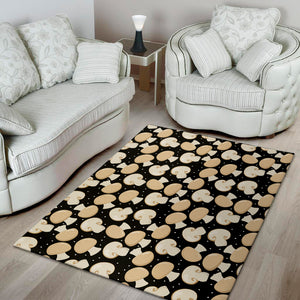 Champignon Mushroom Pattern Print Area Rug