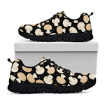 Champignon Mushroom Pattern Print Black Sneakers