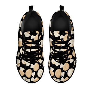 Champignon Mushroom Pattern Print Black Sneakers