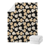 Champignon Mushroom Pattern Print Blanket