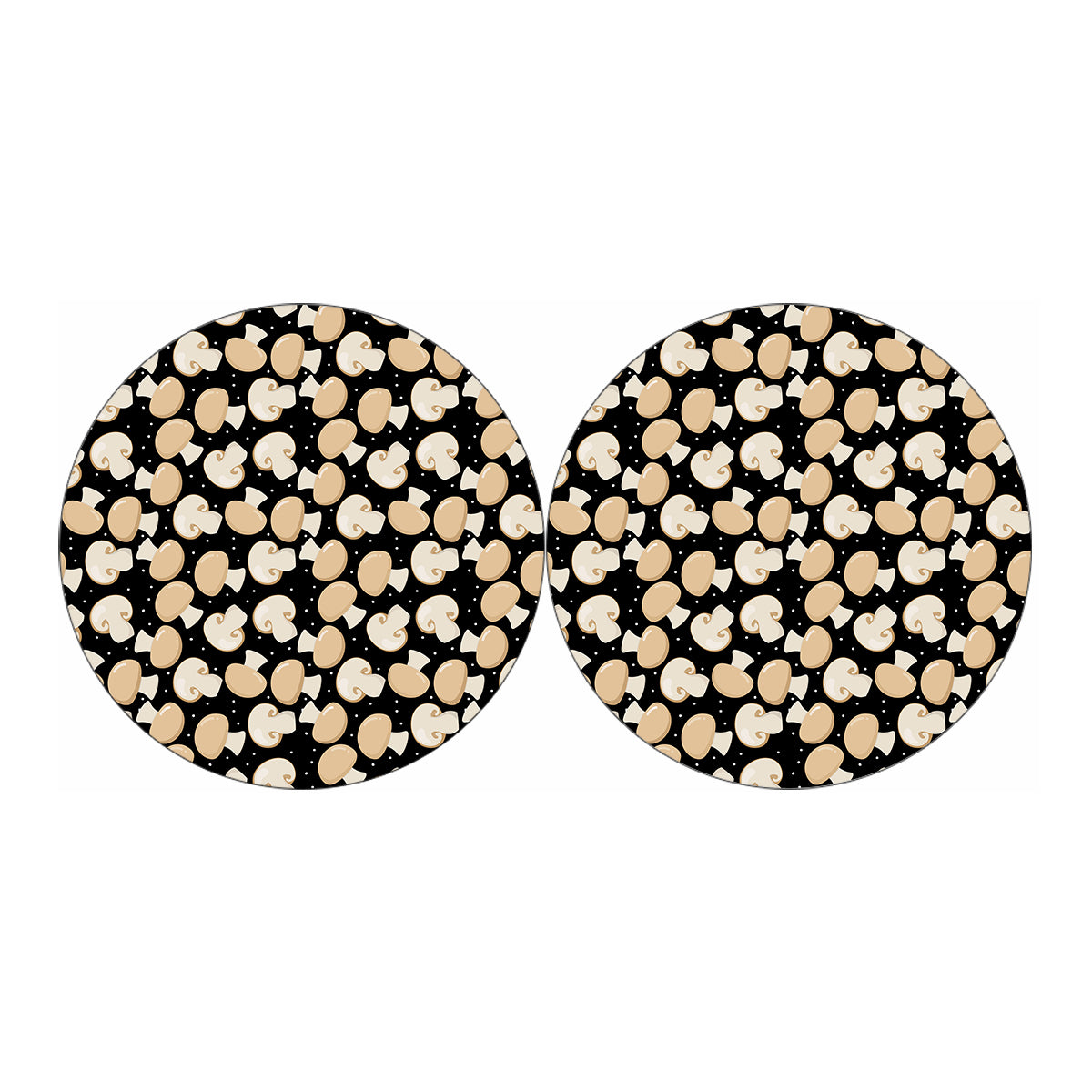 Champignon Mushroom Pattern Print Car Coasters