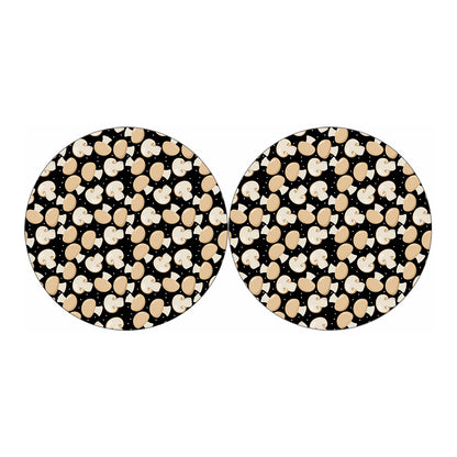 Champignon Mushroom Pattern Print Car Coasters