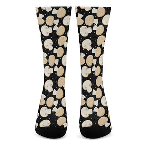 Champignon Mushroom Pattern Print Crew Socks