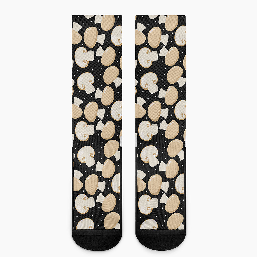 Champignon Mushroom Pattern Print Crew Socks