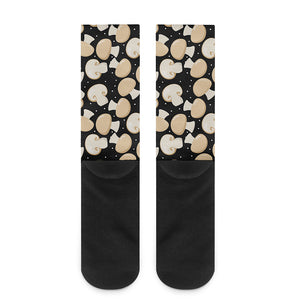 Champignon Mushroom Pattern Print Crew Socks