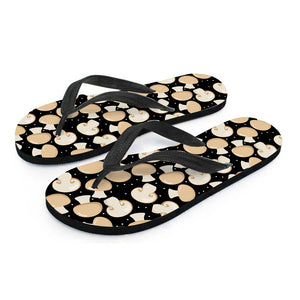 Champignon Mushroom Pattern Print Flip Flops