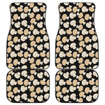 Champignon Mushroom Pattern Print Front and Back Car Floor Mats