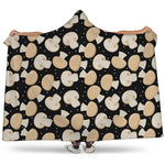 Champignon Mushroom Pattern Print Hooded Blanket