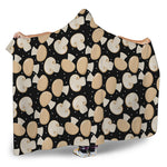 Champignon Mushroom Pattern Print Hooded Blanket