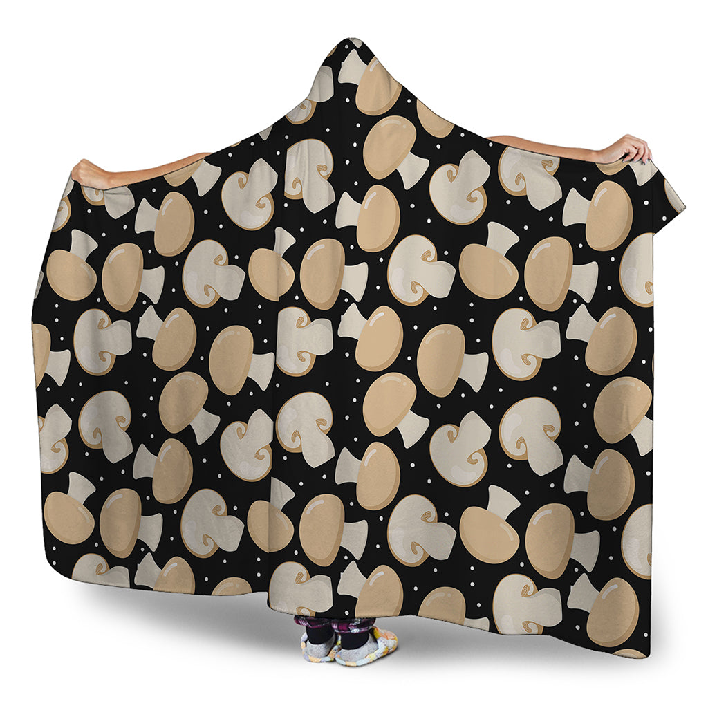 Champignon Mushroom Pattern Print Hooded Blanket