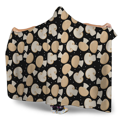 Champignon Mushroom Pattern Print Hooded Blanket