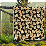 Champignon Mushroom Pattern Print Quilt