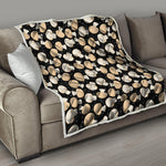 Champignon Mushroom Pattern Print Quilt