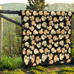 Champignon Mushroom Pattern Print Quilt