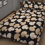 Champignon Mushroom Pattern Print Quilt Bed Set