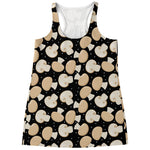Champignon Mushroom Pattern Print Women's Racerback Tank Top